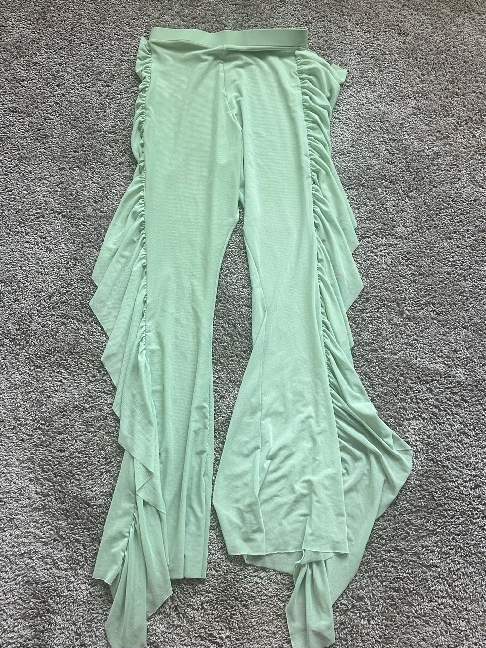 SHEIN Mint Green Ruffle Side Swim Coverup Pants